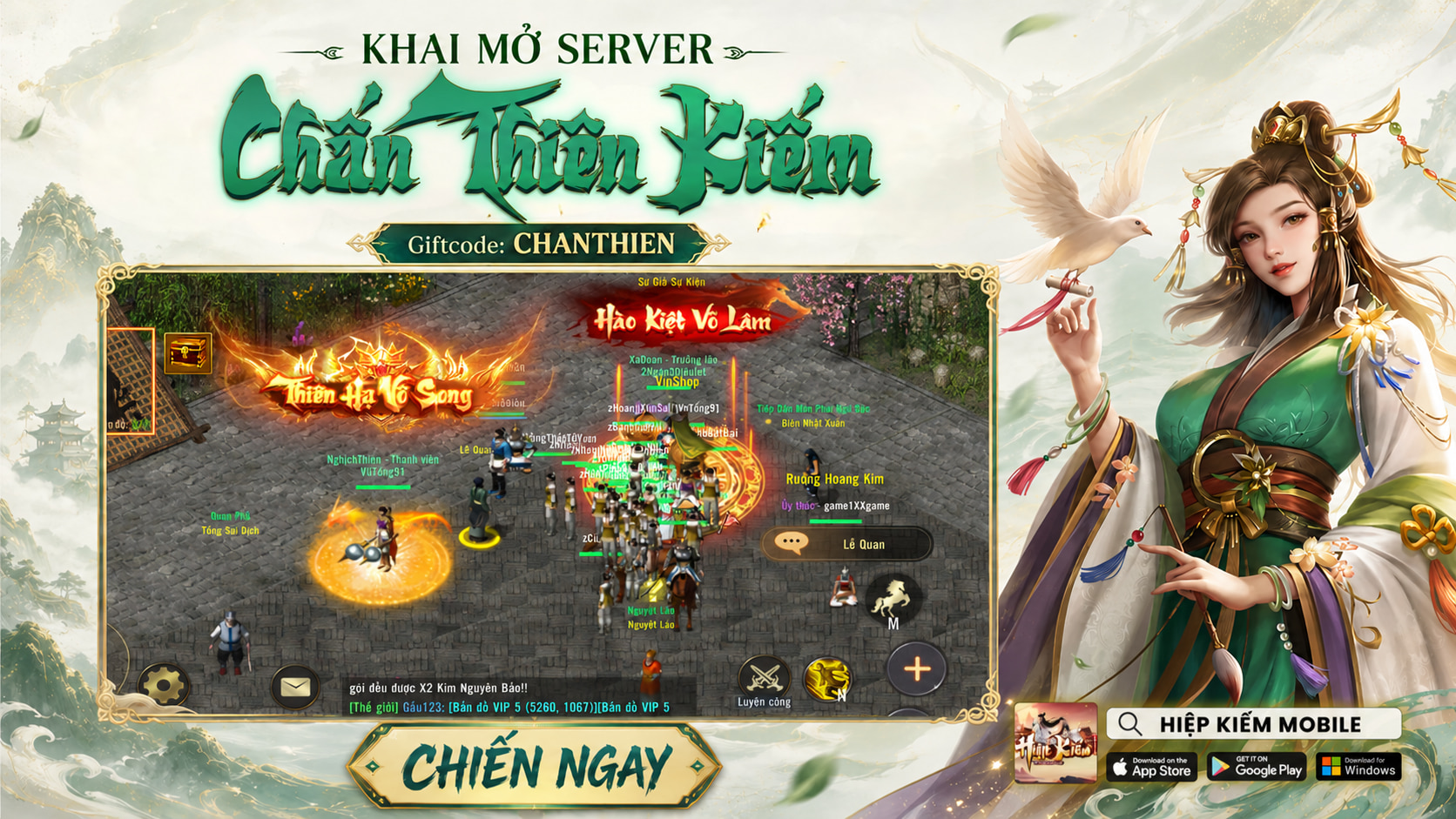 [HIỆP KIẾM MOBILE] THÔNG BÁO CHÍNH THỨC RA MẮT SERVER CHẤN THIÊN KIẾM