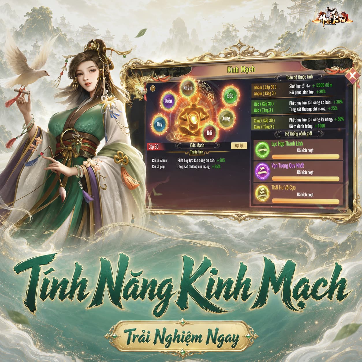 [HIỆP KIẾM MOBILE] CHÍNH THỨC KHAI MỞ TÍNH NĂNG KINH MẠCH