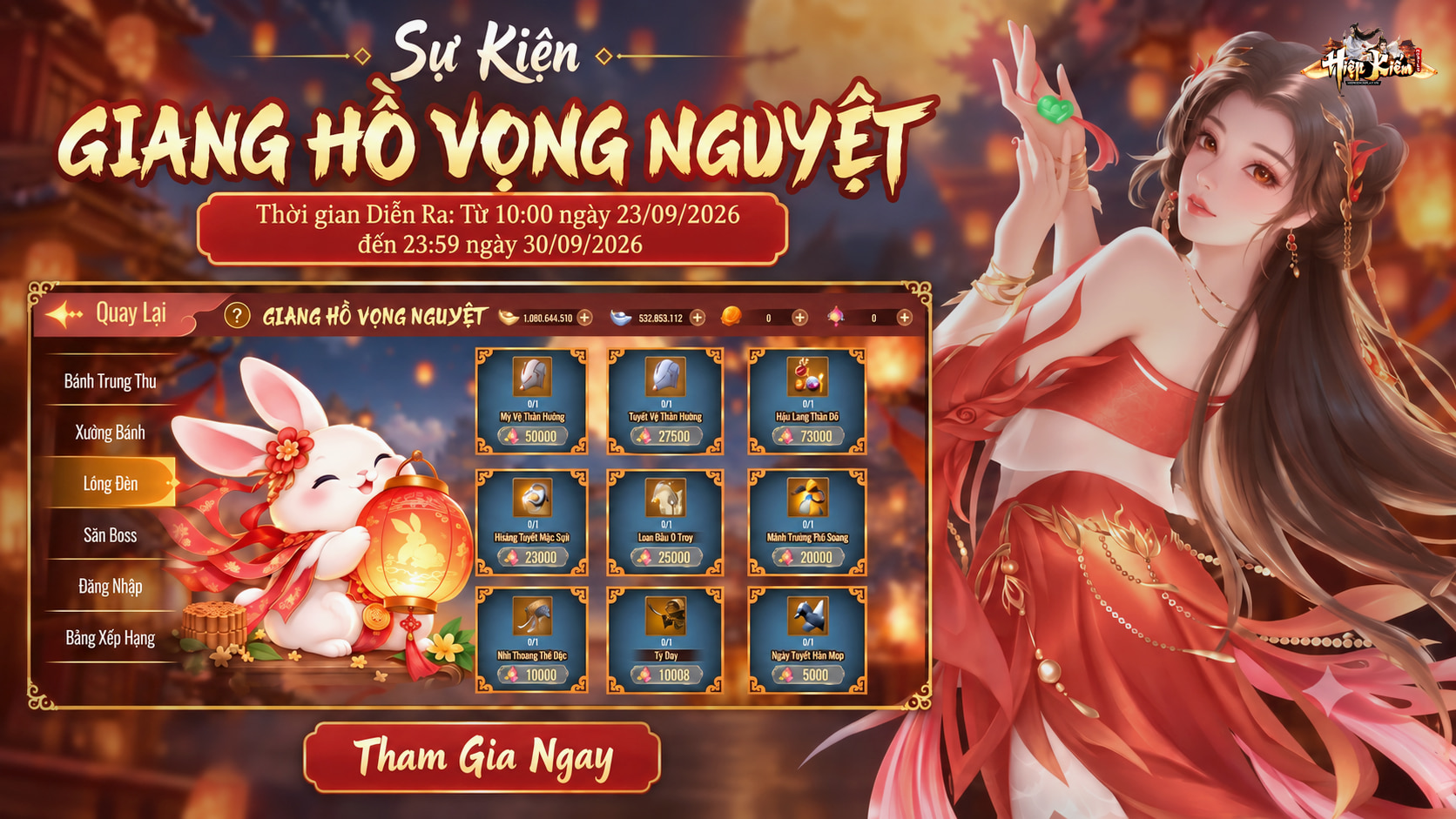 [HIỆP KIẾM MOBILE] SỰ KIỆN GIANG HỒ VỌNG NGUYỆT