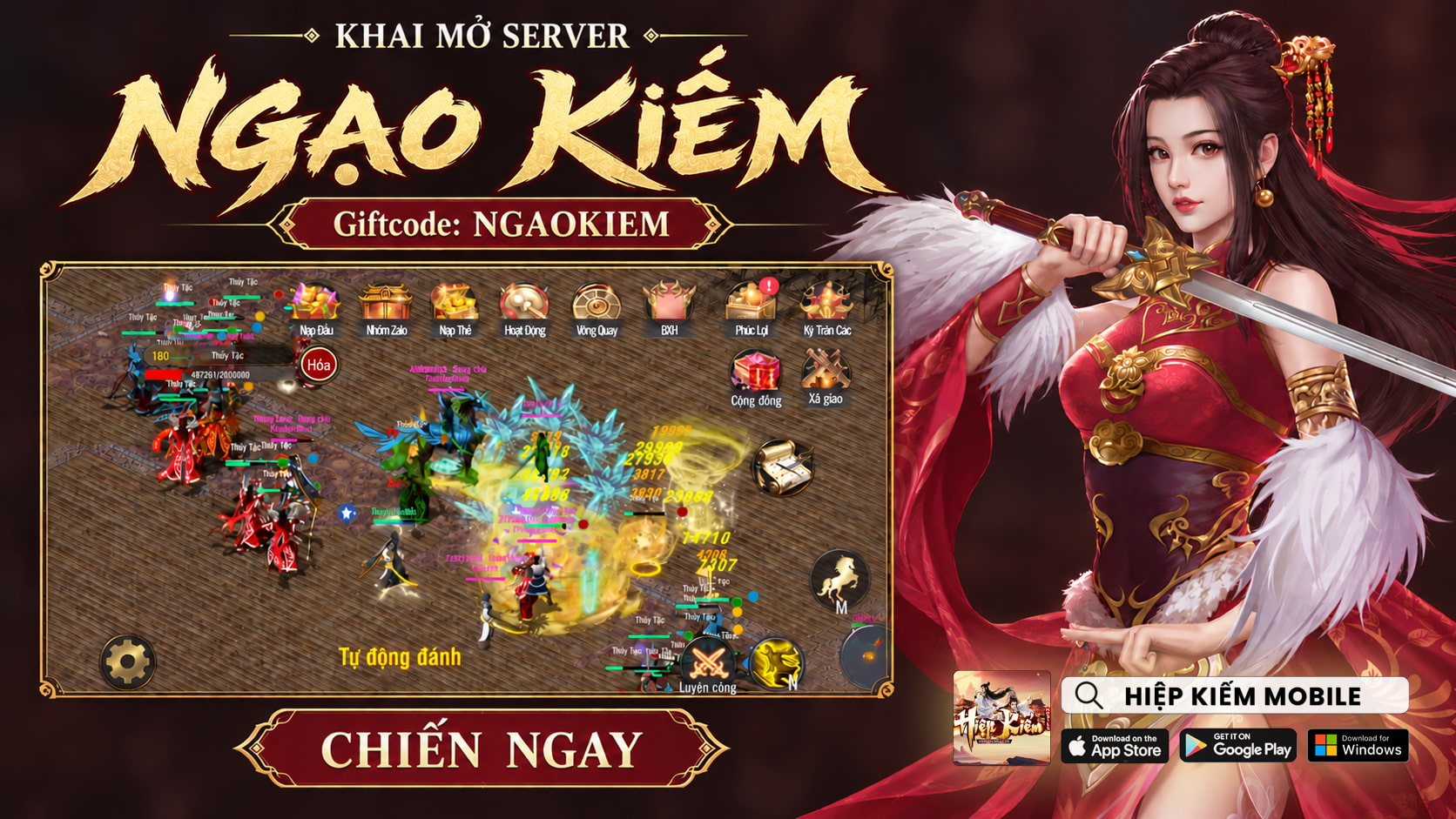[HIỆP KIẾM MOBILE] THÔNG BÁO CHÍNH THỨC RA MẮT SERVER NGẠO KIẾM