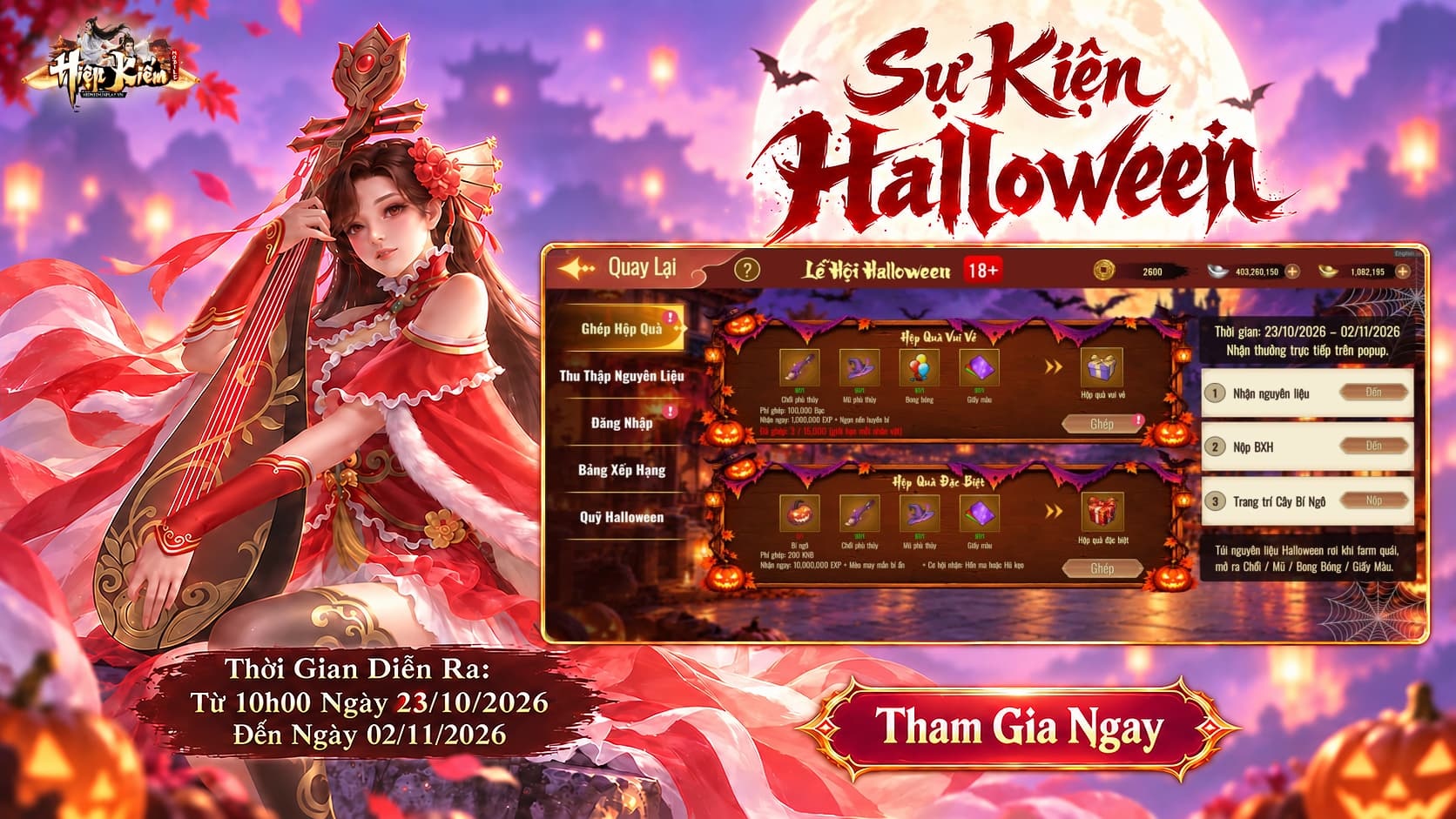 🎃[HIỆP KIẾM MOBILE] SỰ KIỆN HALLOWEEN