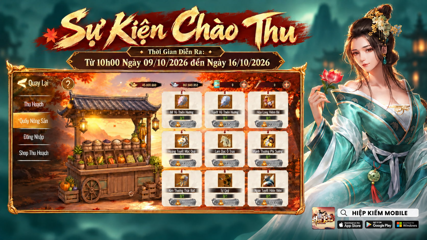 [HIỆP KIẾM MOBILE] SỰ KIỆN CHÀO THU